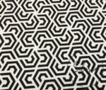 Black and White Geometric Patterned Sofa and Curtain Fabric