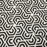 Black and White Geometric Patterned Sofa and Curtain Fabric