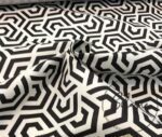 Black and White Geometric Patterned Sofa and Curtain Fabric - Image 5