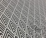 Black and White Geometric Triangle Patterned Fabric - Image 3