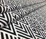 Black and White Geometric Triangle Patterned Fabric - Image 4