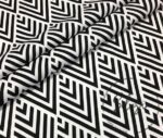 Black and White Geometric Triangle Patterned Fabric - Image 5