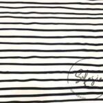 Black and White Hand Drawn Striped Sofa Fabric