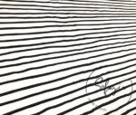 Black and White Hand Drawn Striped Sofa Fabric - Image 4