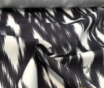 Black and White Ikat Patterned Sofa and Curtain Fabric - Image 3