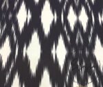 Black and White Ikat Patterned Sofa and Curtain Fabric
