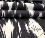 Black and White Ikat Patterned Sofa and Curtain Fabric - Image 4