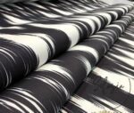 Black and White Ikat Patterned Sofa and Curtain Fabric - Image 5