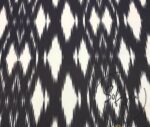 Black and White Ikat Patterned Sofa and Curtain Fabric - Image 6