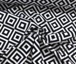 Black and White Interlocking Check Fabric - Image 3