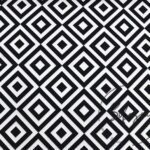 Black and White Interlocking Check Fabric