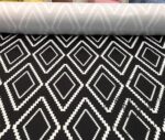 Black and White Mosaic Diamond Pattern Fabric - Image 4