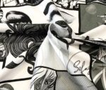Black and White Pop Art Drapery and Sofa Fabric - Image 5