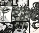Black and White Pop Art Drapery and Sofa Fabric - Image 9