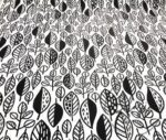 Black and White Pop Leaf Pattern Fabric - Image 4
