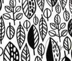 Black and White Pop Leaf Pattern Fabric - Image 5