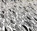 Black and White Pop Leaf Pattern Fabric - Image 6