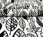 Black and White Pop Leaf Pattern Fabric - Image 10