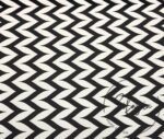 Black and White Side Zigzag Patterned Curtain and Sofa Fabric