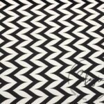 Black and White Side Zigzag Patterned Curtain and Sofa Fabric