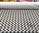 Black and White Side Zigzag Patterned Curtain and Sofa Fabric - Image 4