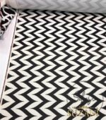 Black and White Side Zigzag Patterned Curtain and Sofa Fabric - Image 5