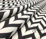 Black and White Side Zigzag Patterned Curtain and Sofa Fabric - Image 9