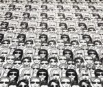 Black and White Smileys Patterned Fabric - Image 4