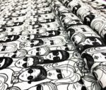 Black and White Smileys Patterned Fabric - Image 8