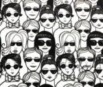 Black and White Smileys Patterned Fabric - Image 9