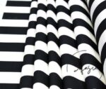 Black and White Thick Vertical Striped Background Curtain and Sofa Fabric - Image 4