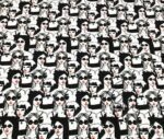 Black and White Women Patterned Sofa and Curtain Fabric - Image 3
