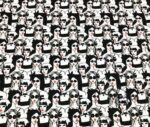 Black and White Women Patterned Sofa and Curtain Fabric