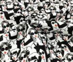 Black and White Women Patterned Sofa and Curtain Fabric - Image 6