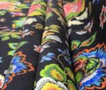 Black Background Blue Pink Floral Sofa Cover Fabric - Image 6