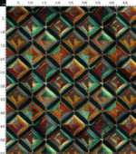 Black Background Colored Mandala Patterned Fabric - Image 3