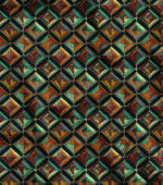 Black Background Colored Mandala Patterned Fabric