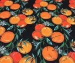 Black Background Grapefruit Patterned Sofa Fabric - Image 3