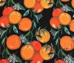 Black Background Grapefruit Patterned Sofa Fabric - Image 5
