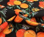 Black Background Grapefruit Patterned Sofa Fabric - Image 6