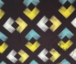 Black Background Green Yellow Ikat Fabric