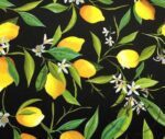 Black Background Lemon Patterned Sofa Fabric - Image 3