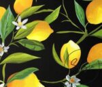 Black Background Lemon Patterned Sofa Fabric - Image 4