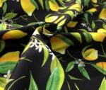 Black Background Lemon Patterned Sofa Fabric - Image 6