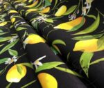 Black Background Lemon Patterned Sofa Fabric - Image 8