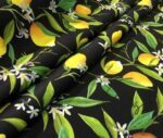 Black Background Lemon Patterned Sofa Fabric - Image 9