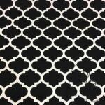 Black Background Moroccan Patterned Cushion Fabric