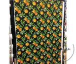 Black Background Orange Patterned Sofa Fabric - Image 3