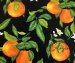 Black Background Orange Patterned Sofa Fabric - Image 4