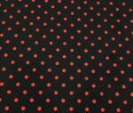 Black Background Red Small Polka Dot Fabric - Image 3